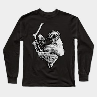 Sloth Drinking Beer Long Sleeve T-Shirt